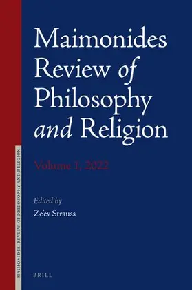  Maimonides Review of Philosophy and Religion Volume 1, 2022 | Buch |  Sack Fachmedien