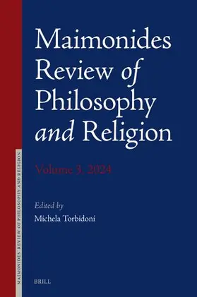  Maimonides Review of Philosophy and Religion Volume 3, 2024 | Buch |  Sack Fachmedien