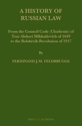 Feldbrugge |  A History of Russian Law | Buch |  Sack Fachmedien