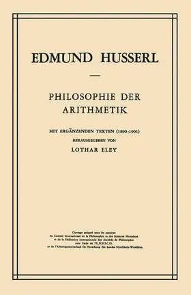 Eley / Husserl |  Philosophie der Arithmetik | Buch |  Sack Fachmedien