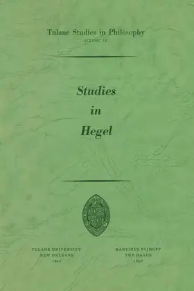 Brinkley / Feibleman / Franklin |  Studies in Hegel | Buch |  Sack Fachmedien