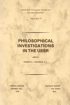 Adelmann |  Philosophical Investigations in the U.S.S.R | Buch |  Sack Fachmedien