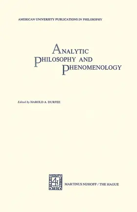 Durfee |  Analytic Philosophy and Phenomenology | Buch |  Sack Fachmedien