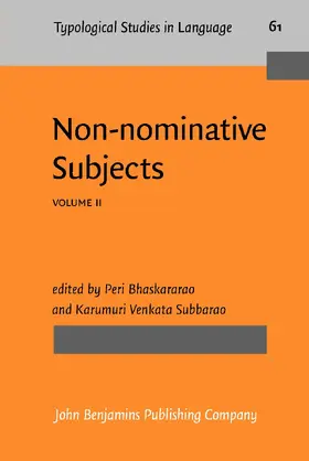 Bhaskararao / Subbarao |  Non-nominative Subjects | Buch |  Sack Fachmedien