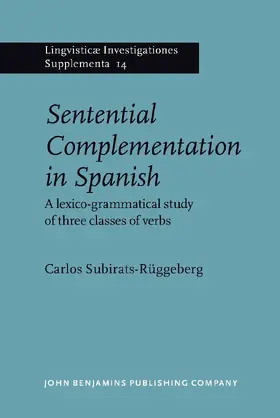 Subirats |  Sentential Complementation in Spanish | Buch |  Sack Fachmedien