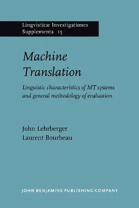 Lehrberger / Bourbeau |  Machine Translation | Buch |  Sack Fachmedien