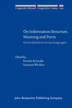 Schwabe / Winkler |  On Information Structure, Meaning and Form | Buch |  Sack Fachmedien