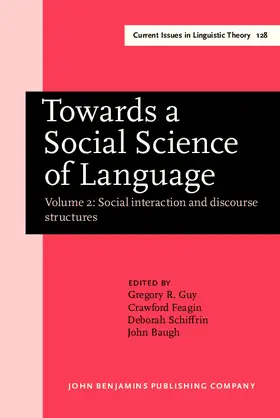Guy / Feagin / Schiffrin |  Towards a Social Science of Language | eBook | Sack Fachmedien