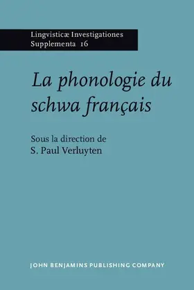 Verluyten |  La phonologie du schwa fran&#231;ais | eBook | Sack Fachmedien