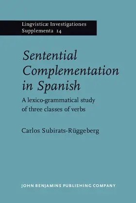 Subirats |  Sentential Complementation in Spanish | eBook | Sack Fachmedien