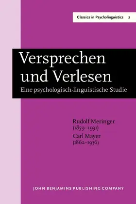 Meringer / Mayer |  Versprechen und Verlesen | eBook | Sack Fachmedien