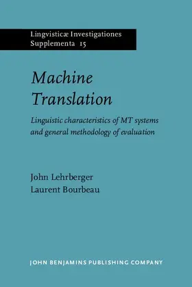 Lehrberger / Bourbeau |  Machine Translation | eBook | Sack Fachmedien