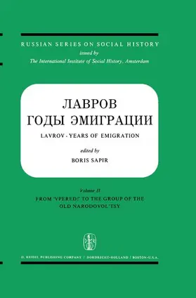 Sapir |  Lavrov - Years of Emigration Letters and Documents in Two Volumes | Buch |  Sack Fachmedien