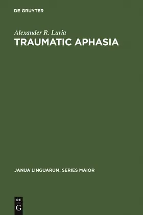 Luria |  Traumatic Aphasia | Buch |  Sack Fachmedien