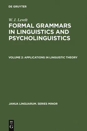 Levelt |  Applications in Linguistic Theory | Buch |  Sack Fachmedien