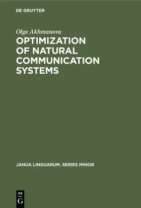 Akhmanova |  Optimization of natural communication systems | Buch |  Sack Fachmedien