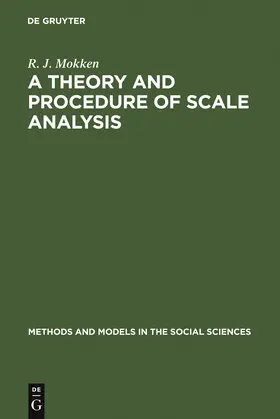 Mokken |  A Theory and Procedure of Scale Analysis | Buch |  Sack Fachmedien