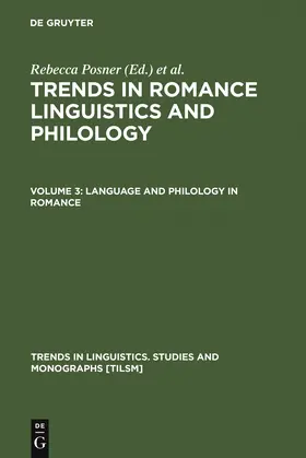 Green / Posner |  Language and Philology in Romance | Buch |  Sack Fachmedien