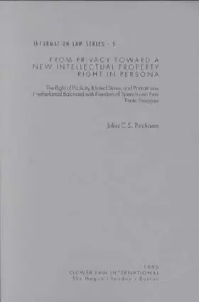Pinckaers |  From Privacy Toward a New Intellectual Prop Right in Persona | Buch |  Sack Fachmedien