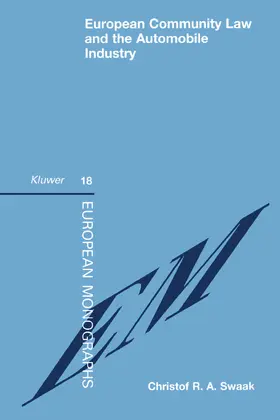 Swaak |  European Community Law and the Automobile Industry | Buch |  Sack Fachmedien