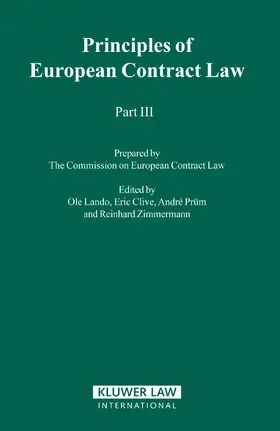 Lando / Prüm / Clive |  Principles of European Contract Law - Part III | Buch |  Sack Fachmedien