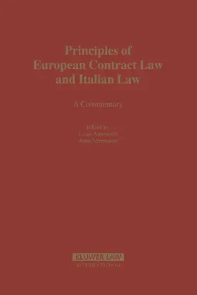 Antoniolli / Veneziano |  Principles of European Contract Law and Italian Law | Buch |  Sack Fachmedien