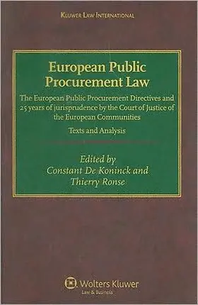 de Koninck / Ronse | European Public Procurement Law | Buch | 978-90-411-2576-7 | sack.de