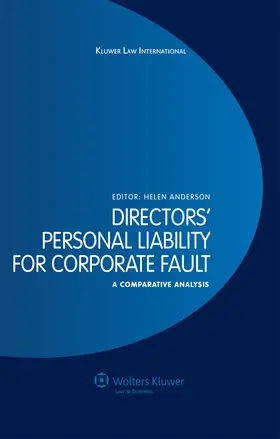 Anderson / Krever |  Directors' Personal Liability for Corporate Fault: A Comparative Analysis | Buch |  Sack Fachmedien