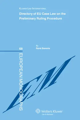Barents |  Directory of Eu Case Law on the Preliminary Ruling Procedure | Buch |  Sack Fachmedien