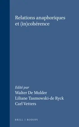  Relations Anaphoriques Et (In)Cohérence | Buch |  Sack Fachmedien