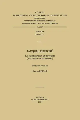 Poizat |  Jacques Rhetore: La Versification En Soureth (Arameen Contemporain) | Buch |  Sack Fachmedien