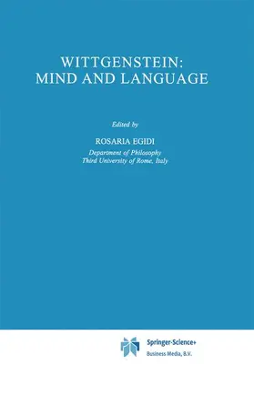 Egidi |  Wittgenstein: Mind and Language | Buch |  Sack Fachmedien