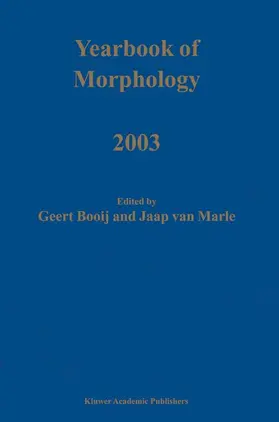 van Marle / Booij | Yearbook of Morphology 2003 | Buch | 978-90-481-6285-7 | sack.de