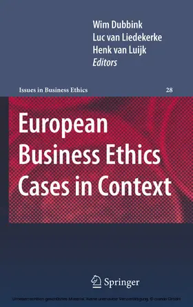 Dubbink / van Liedekerke / Liedekerke |  European Business Ethics Cases in Context | eBook | Sack Fachmedien