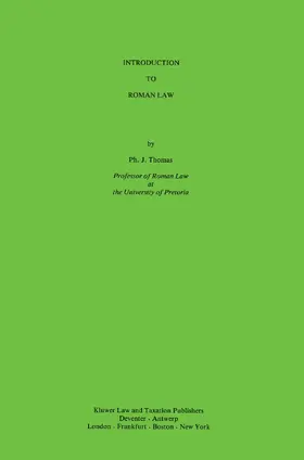 Thomas | Introduction To Roman Law | Buch | 978-90-6544-245-1 | www2.sack.de