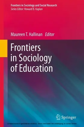 Hallinan |  Frontiers in Sociology of Education | eBook | Sack Fachmedien