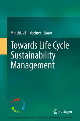 Finkbeiner |  Towards Life Cycle Sustainability Management | eBook | Sack Fachmedien