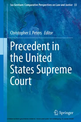 Peters |  Precedent in the United States Supreme Court | eBook | Sack Fachmedien