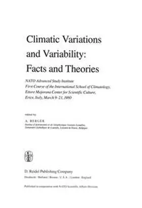 Berger |  Climatic Variations and Variability: Facts and Theories | eBook | Sack Fachmedien