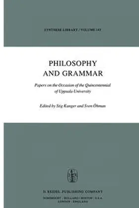 Kanger / Öhman | Philosophy and Grammar | E-Book | sack.de