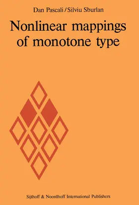 Pascall / Sburlan |  Nonlinear mappings of monotone type | Buch |  Sack Fachmedien
