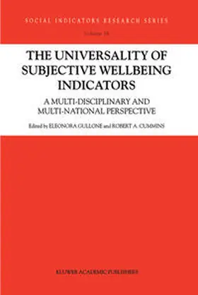 Gullone / Cummins |  The Universality of Subjective Wellbeing Indicators | eBook | Sack Fachmedien