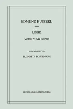 Husserl / Schuhmann |  Logik | eBook | Sack Fachmedien
