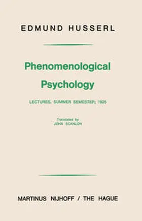 Husserl |  Phenomenological Psychology | eBook | Sack Fachmedien