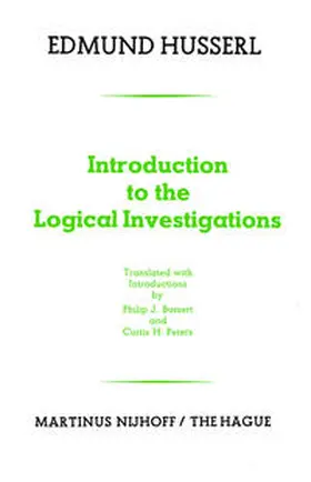 Husserl |  Introduction to the Logical Investigations | eBook | Sack Fachmedien