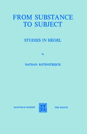 Rotenstreich |  From Substance to Subject | eBook | Sack Fachmedien