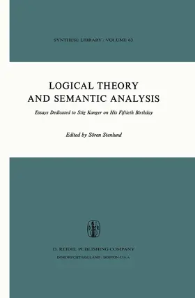 Stenlund | Logical Theory and Semantic Analysis | Buch | 978-94-010-2193-7 | www2.sack.de