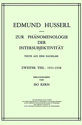 Kern / Husserl |  Zur Phänomenologie der Intersubjektivität | Buch |  Sack Fachmedien