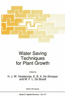 Verplancke / de Strooper / de Boodt |  Water Saving Techniques for Plant Growth | Buch |  Sack Fachmedien