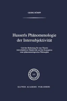 Römpp |  Husserls Phänomenologie Der Intersubjektivität | Buch |  Sack Fachmedien